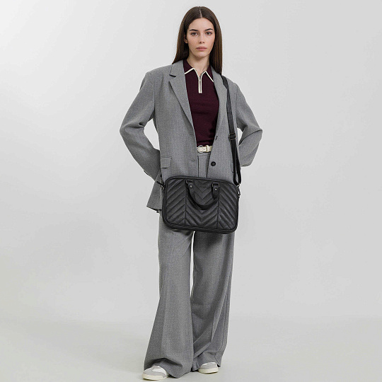 Женская сумка Dr.Koffer из натуральной кожи чёрная