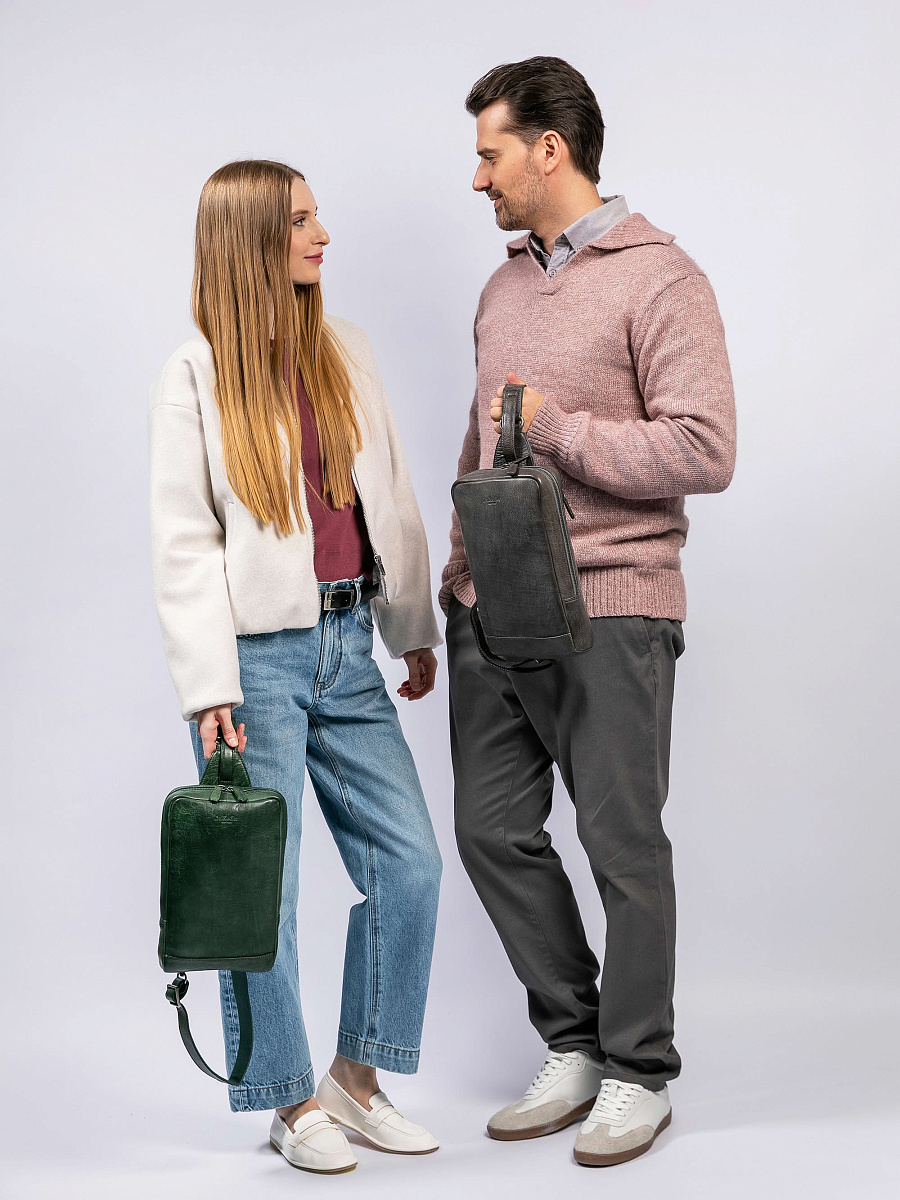 Рюкзак Dr. Koffer из натуральной кожи серый