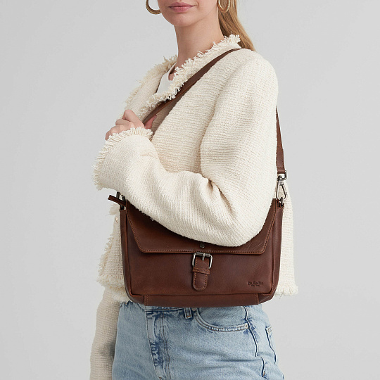 Женская сумка Dr.Koffer из натуральной кожи светло-коричневая