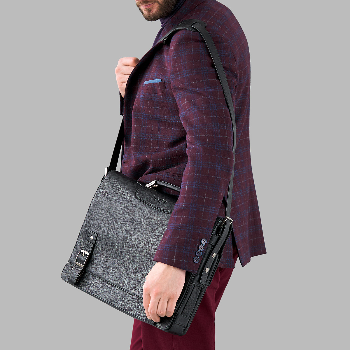 Портфель Dr.Koffer из натуральной кожи черный