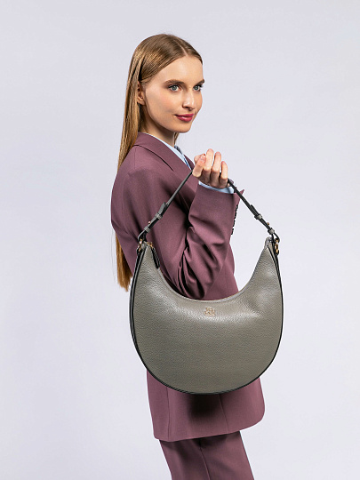 Женская сумка Dr. Koffer из натуральной кожи серая