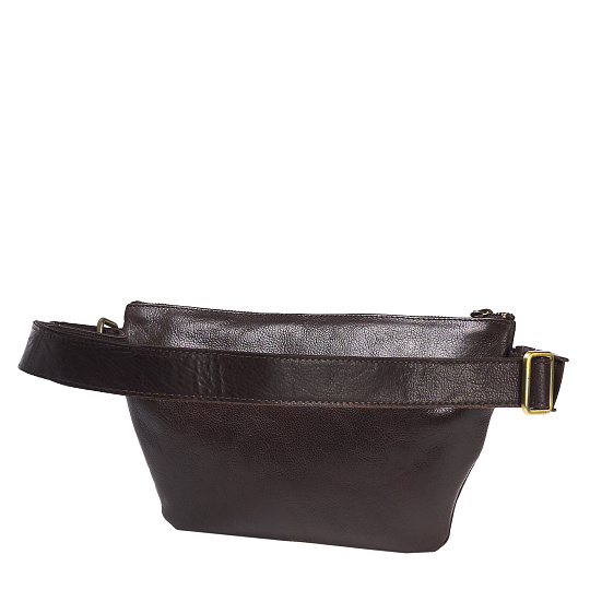 Сумка на пояс Dr. Koffer из натуральной кожи коричневая