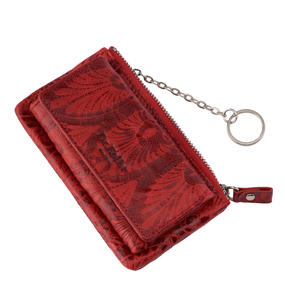 Ключница Dr.Koffer из натуральной кожи бордовая