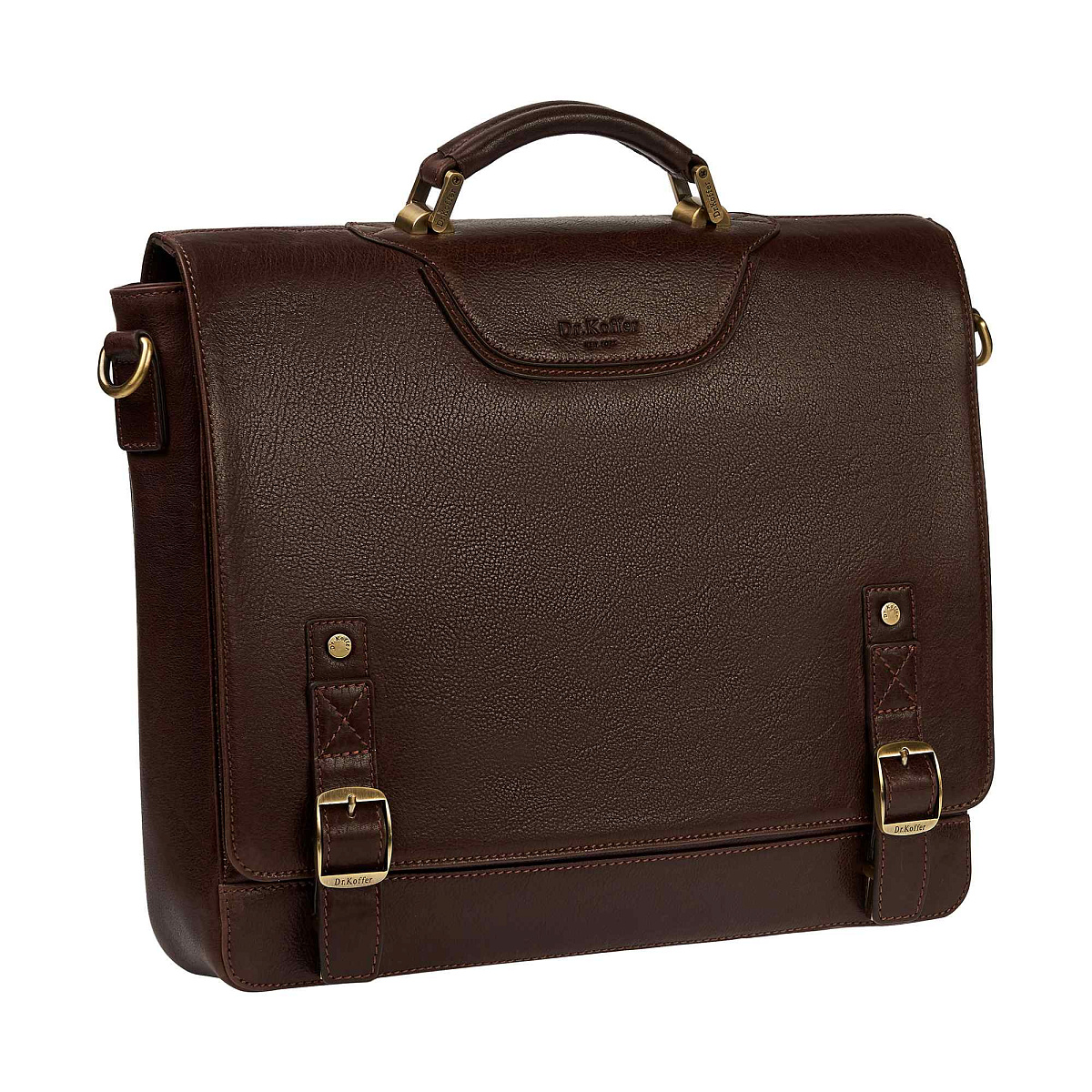 Портфель Dr.Koffer из натуральной кожи темно-коричневый