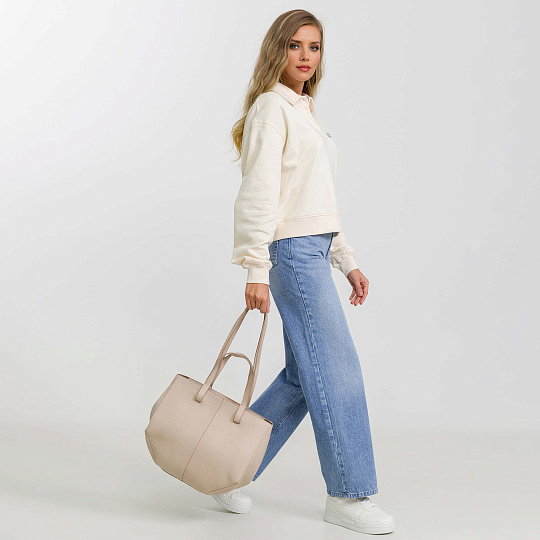 Женская сумка Dr. Koffer из натуральной кожи бежевая