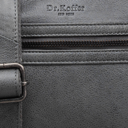 Сумка через плечо Dr.Koffer из натуральной кожи серая