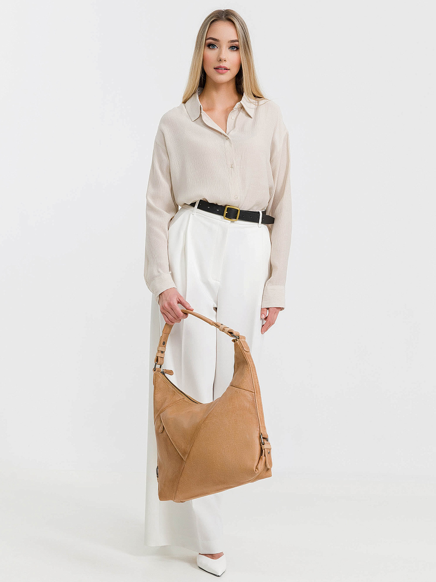 Женская сумка Dr.Koffer из натуральной кожи бежевая