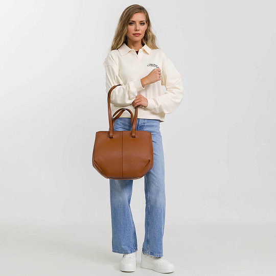 Женская сумка Dr. Koffer из натуральной кожи коричневая