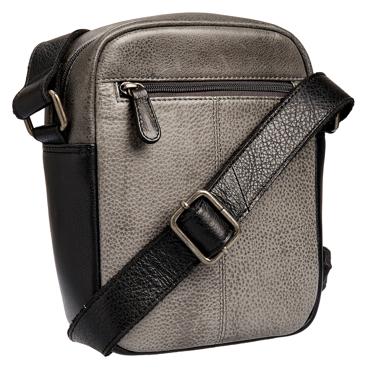 Сумка через плечо Dr.Koffer из натуральной кожи серая