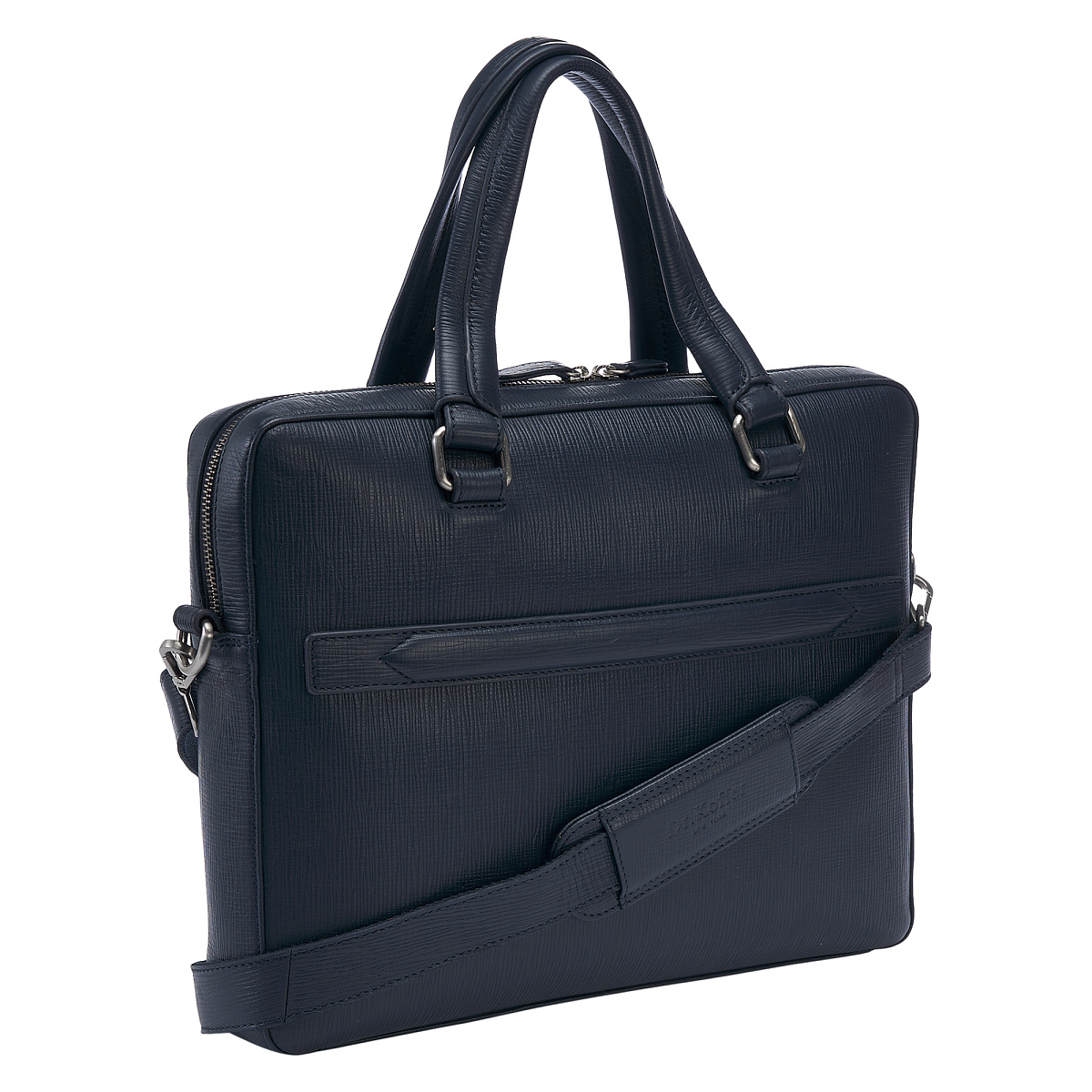 Деловая сумка Dr.Koffer из натуральной кожи синяя