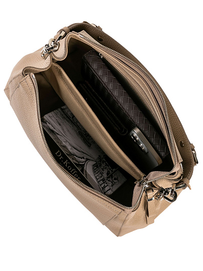 Женская сумка Dr. Koffer из натуральной кожи бежевая