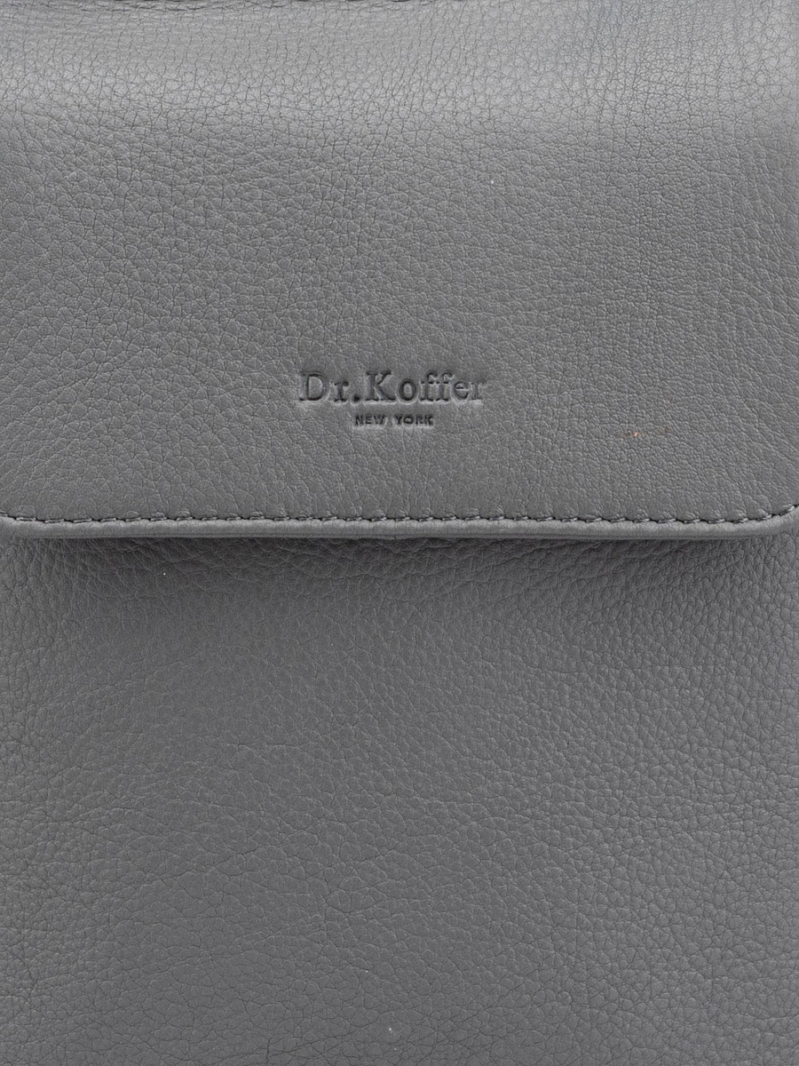 Сумка через плечо Dr.Koffer из натуральной кожи серая