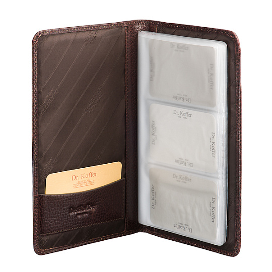 Визитница Dr.Koffer из натуральной кожи темно-коричневая