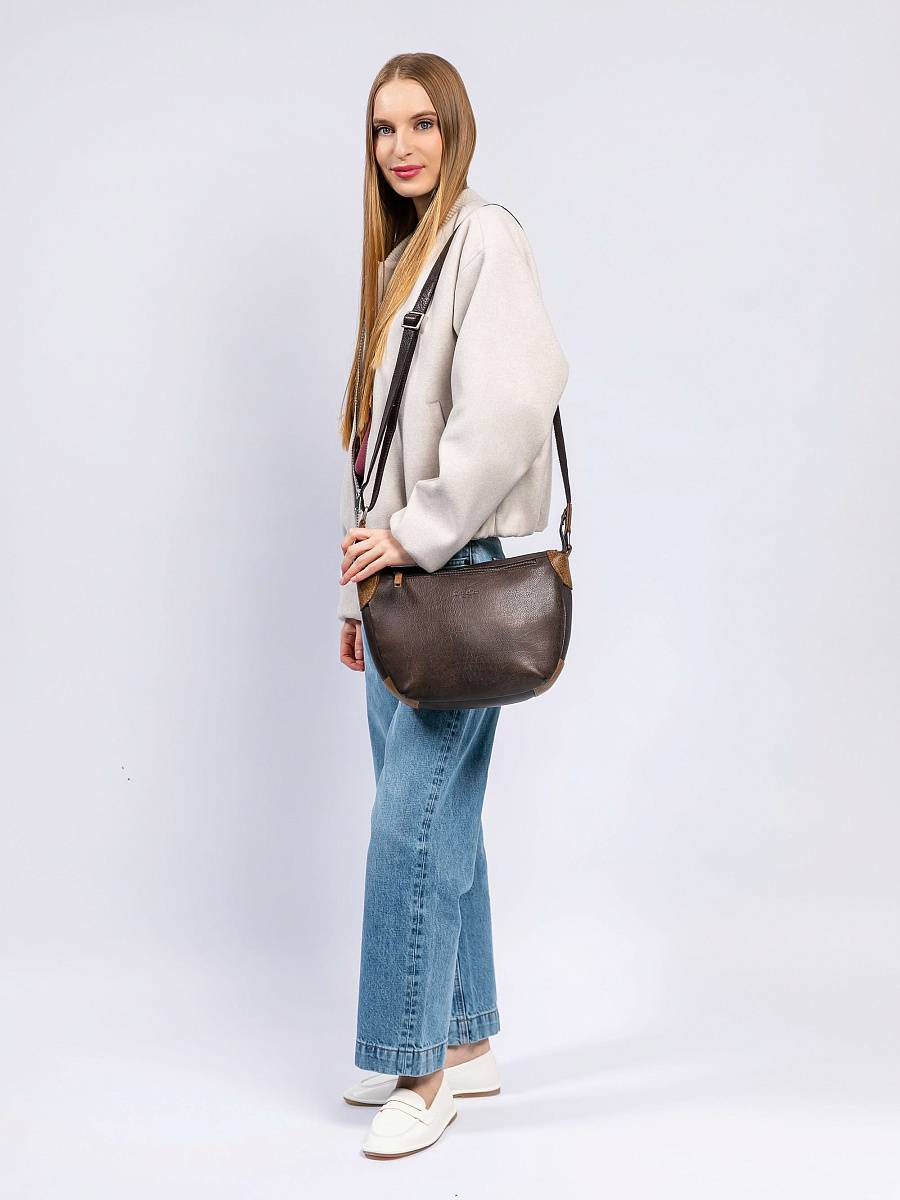 Сумка через плечо Dr. Koffer из натуральной кожи коричневая