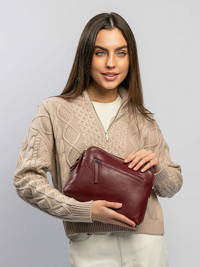 Женская сумка Dr.Koffer из натуральной кожи бордовая