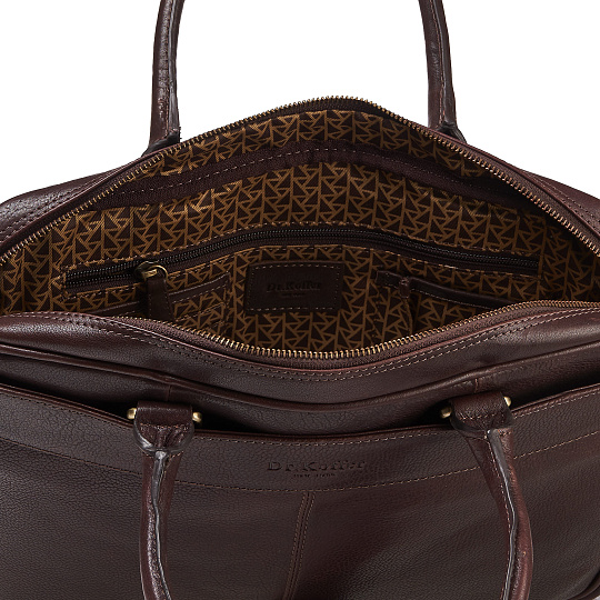 Деловая сумка Dr.Koffer из натуральной кожи темно-коричневая