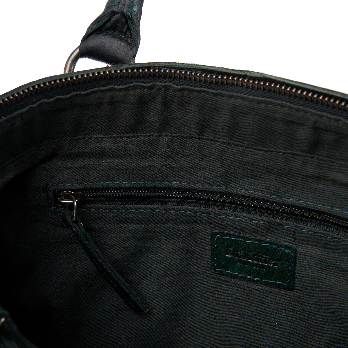 Деловая сумка Dr.Koffer из натуральной кожи зеленая