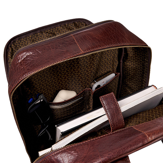 Рюкзак Dr.Koffer из натуральной кожи темно-коричневый