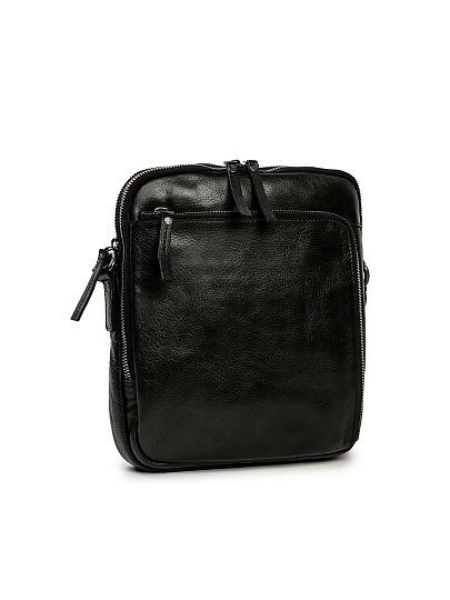 Сумка через плечо Dr.Koffer из натуральной кожи черная