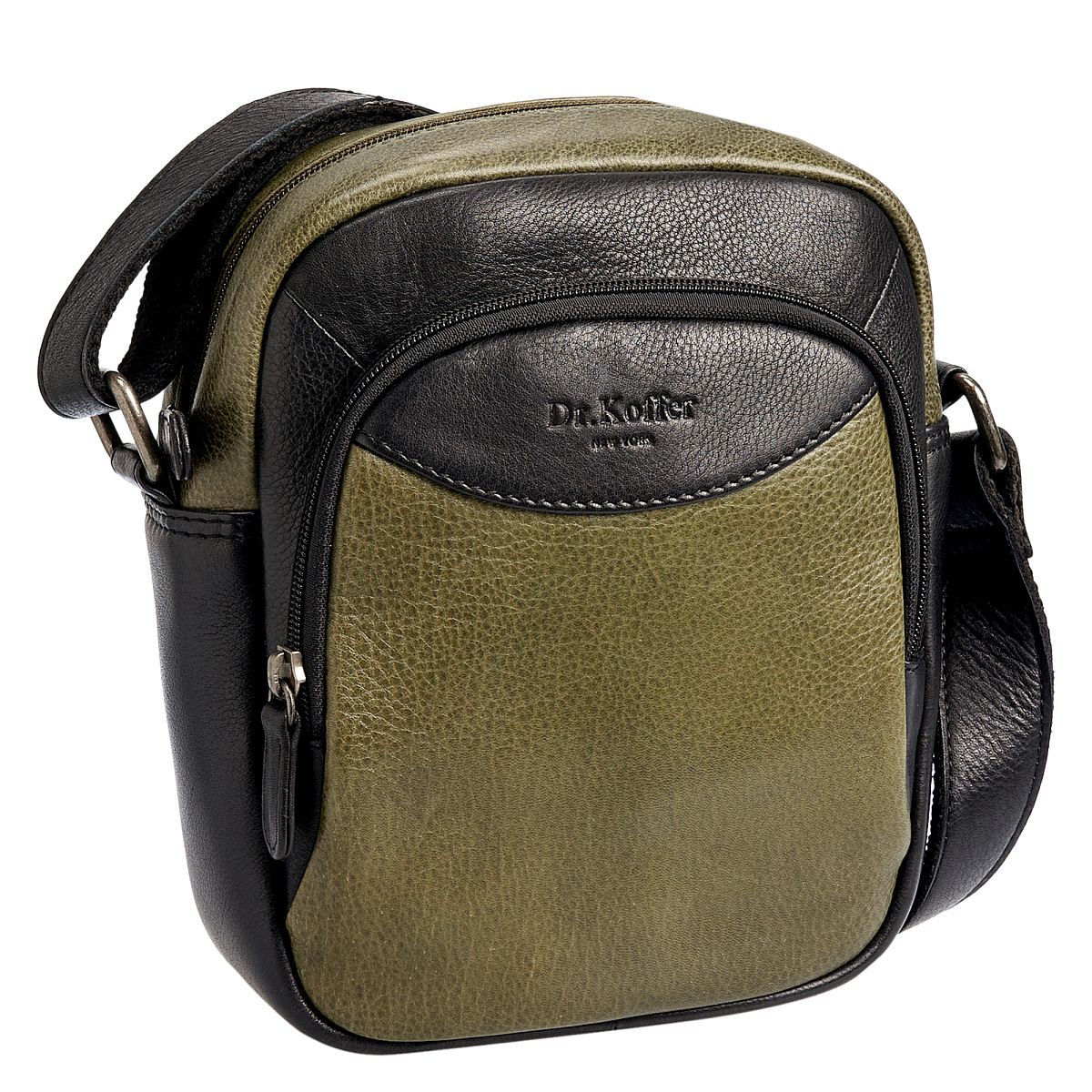 Сумка через плечо Dr.Koffer из натуральной кожи зеленая