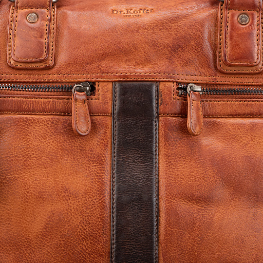 Деловая сумка Dr.Koffer из натуральной кожи коричневая