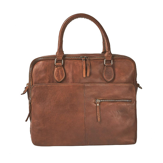 Деловая сумка Dr.Koffer из натуральной кожи коричневая