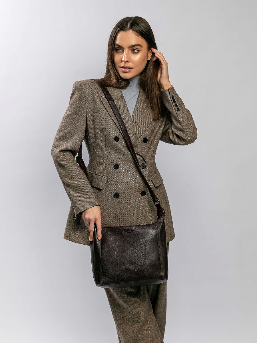 Сумка через плечо Dr.Koffer из натуральной кожи коричневая