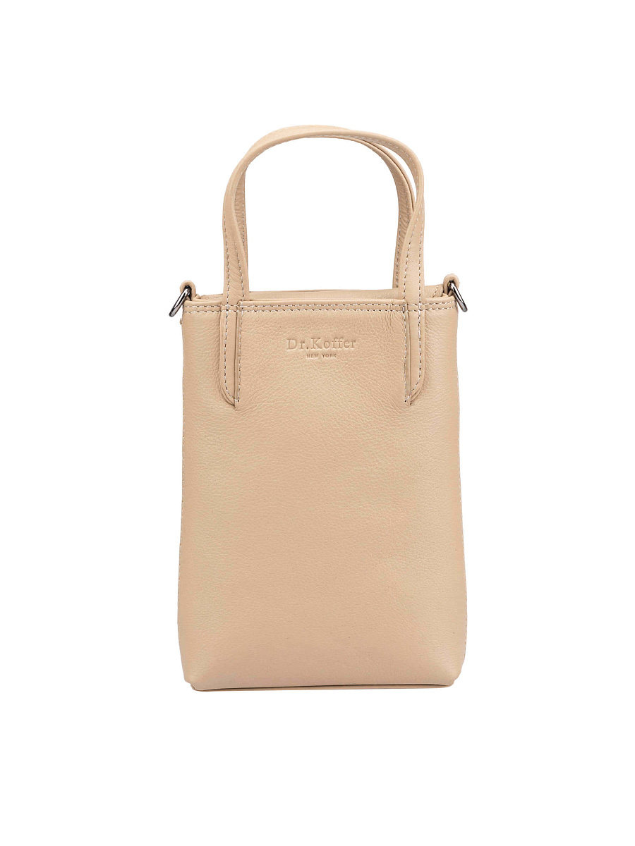 Сумка через плечо Dr.Koffer из натуральной кожи бежевая