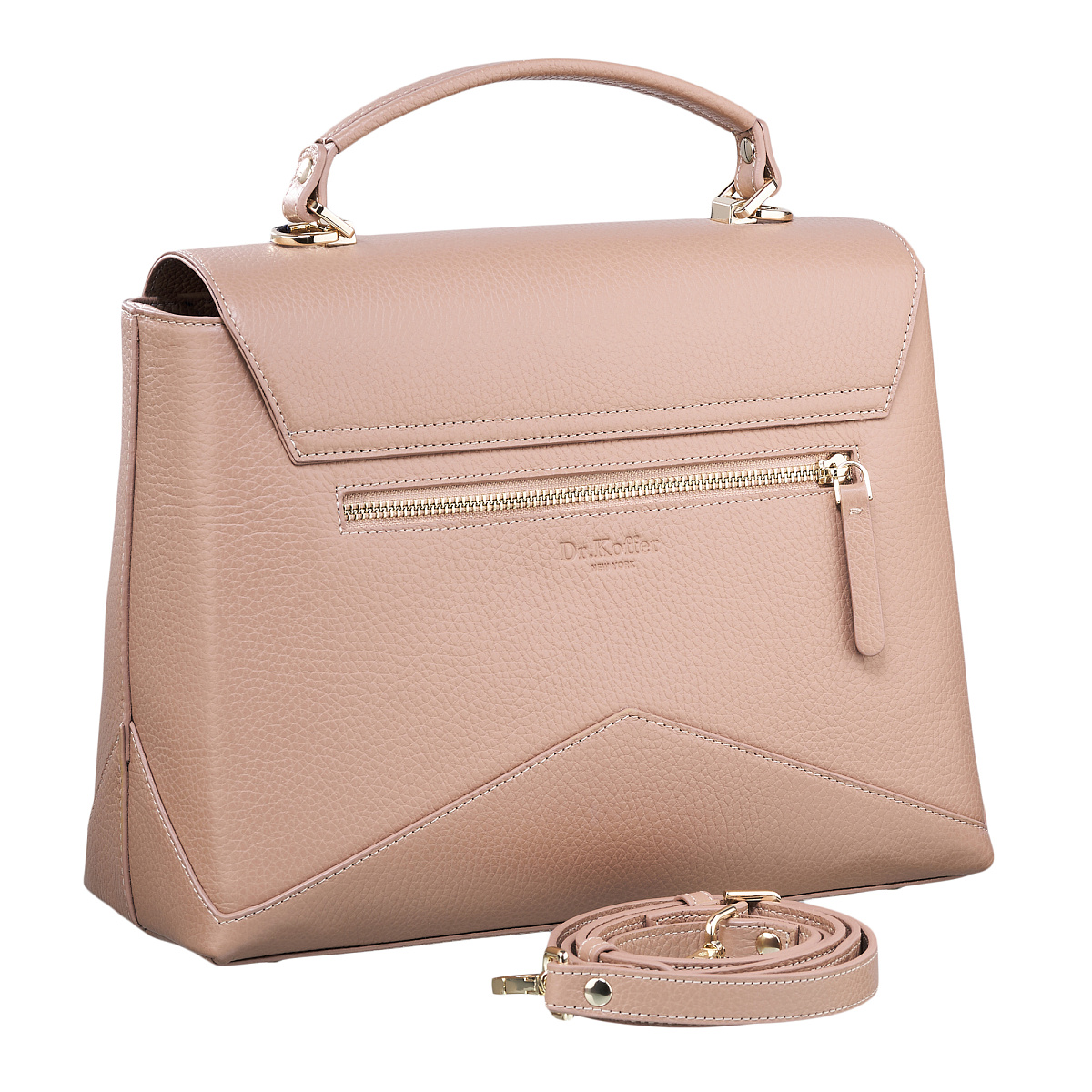 Женская сумка  Dr. Koffer из натуральной кожи розовая
