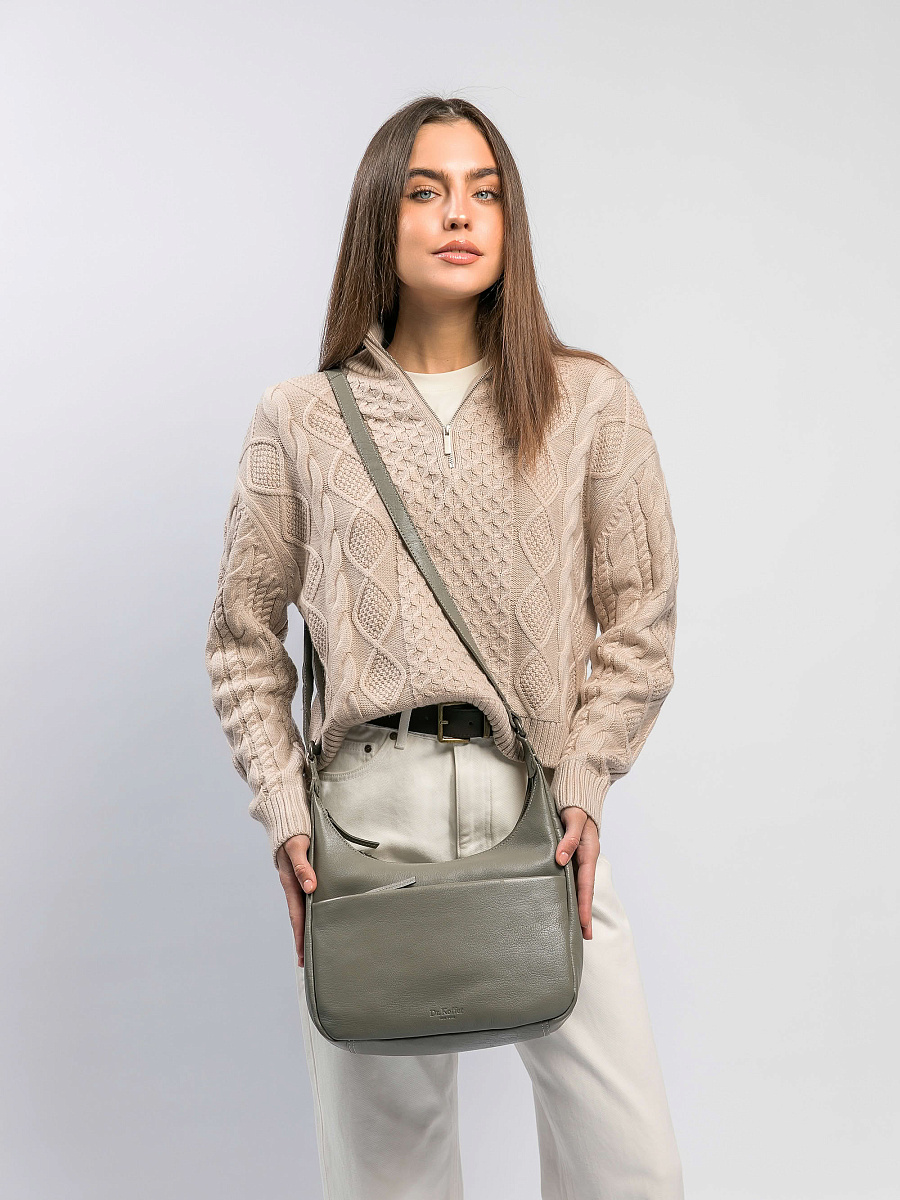 Женская сумка Dr.Koffer из натуральной кожи серая