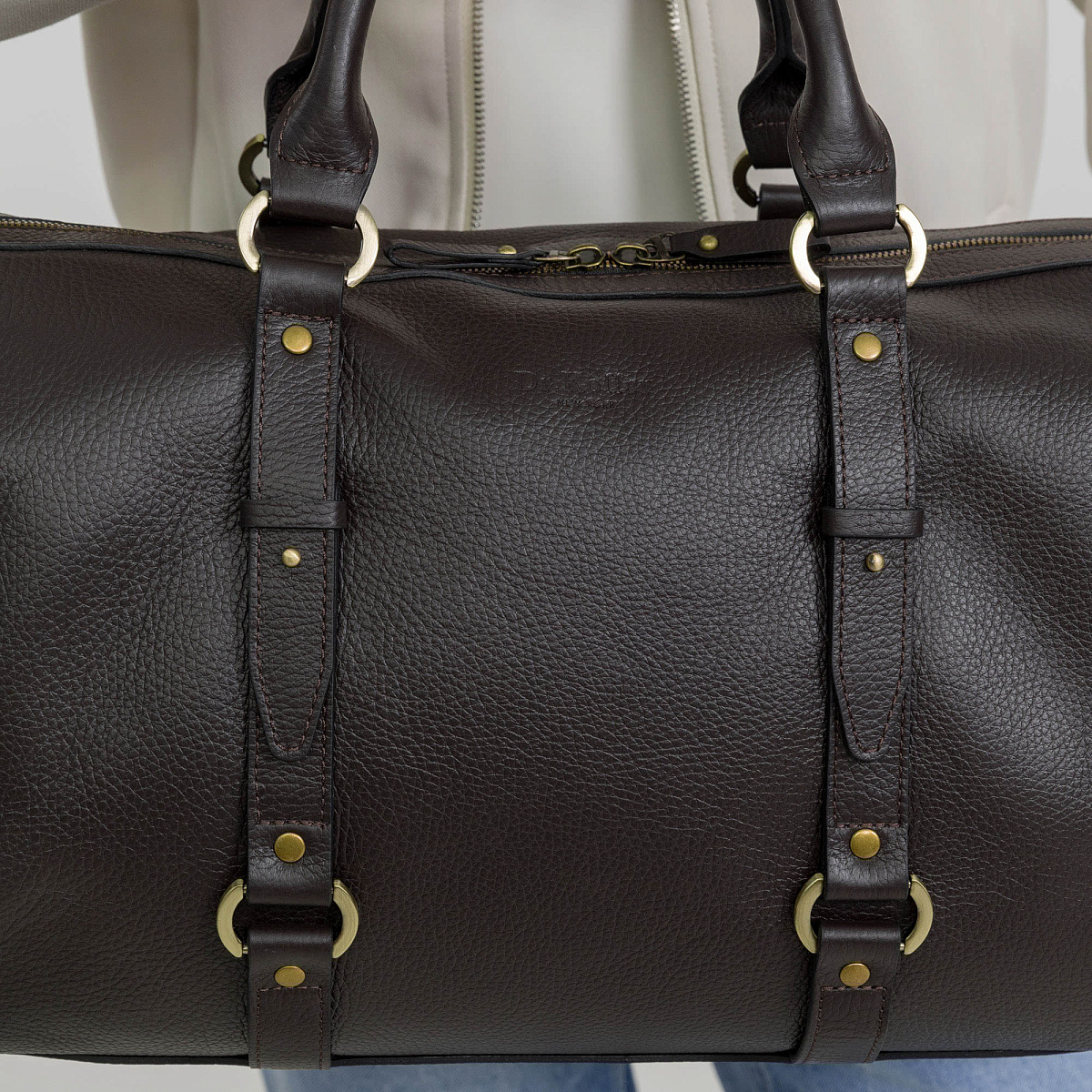 Дорожная сумка Dr.Koffer из натуральной кожи коричневая