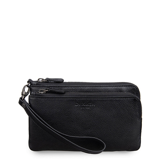 Портмоне из натуральной кожи черное