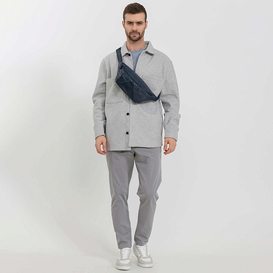 Сумка на пояс Dr. Koffer из натуральной кожи синяя