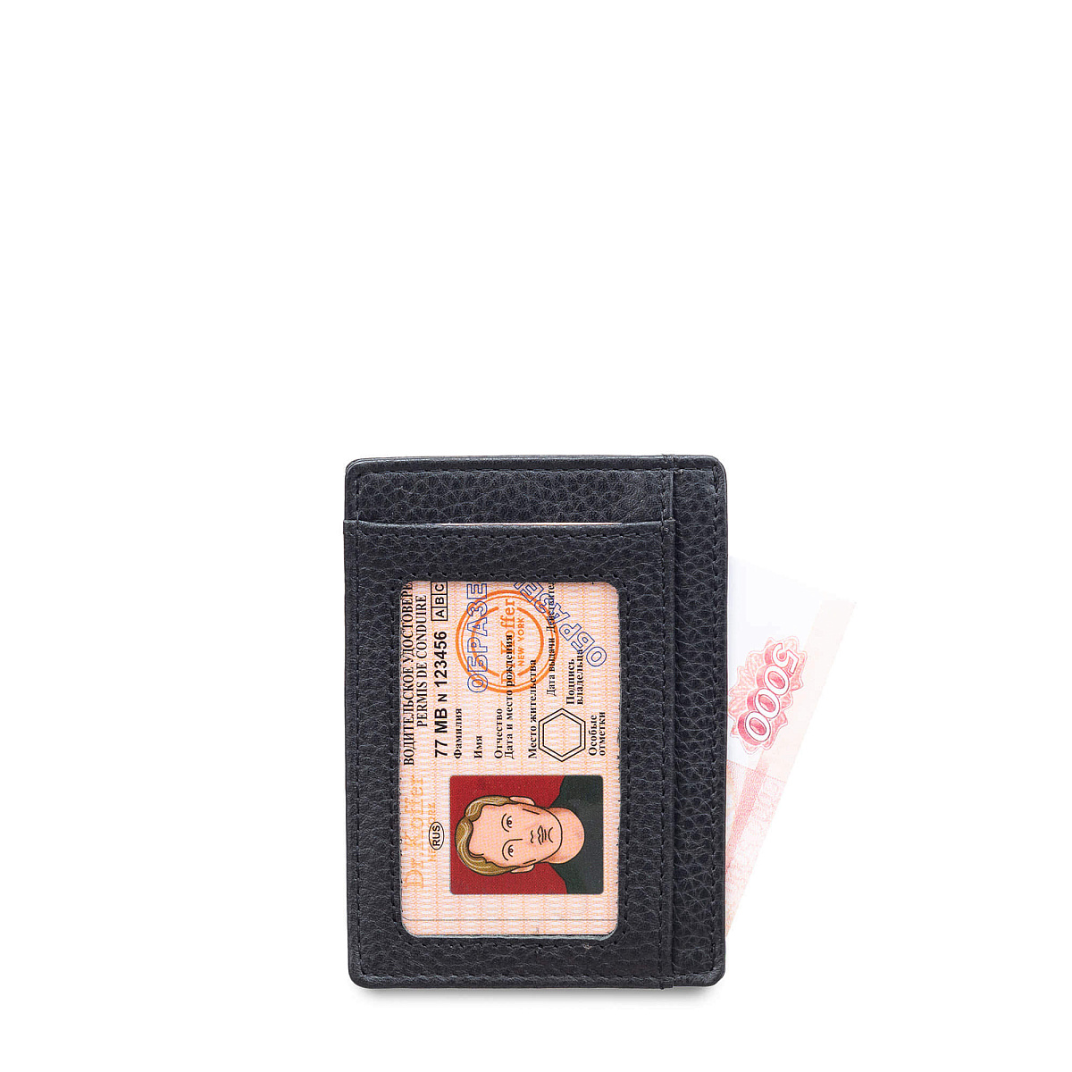 Кредитница Dr.Koffer из натуральной кожи черная