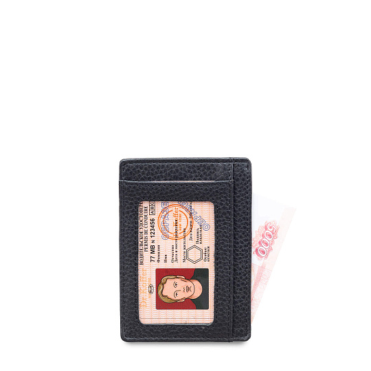 Кредитница Dr.Koffer из натуральной кожи черная