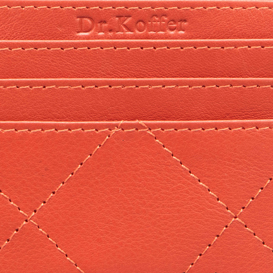 Кредитница Dr.Koffer из натуральной кожи оранжевая