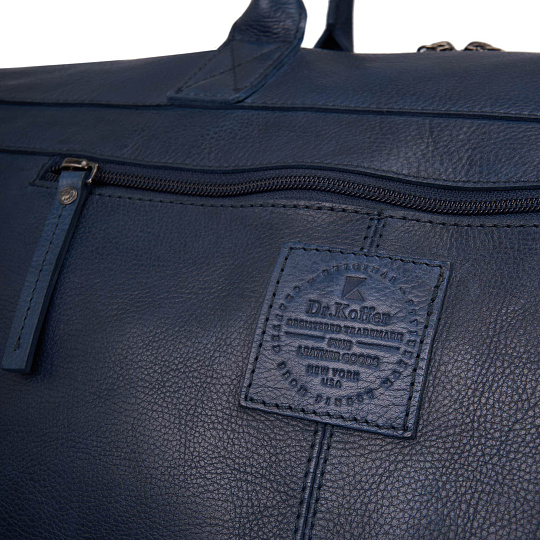 Сумка дорожная Dr.Koffer из натуральной кожи синяя