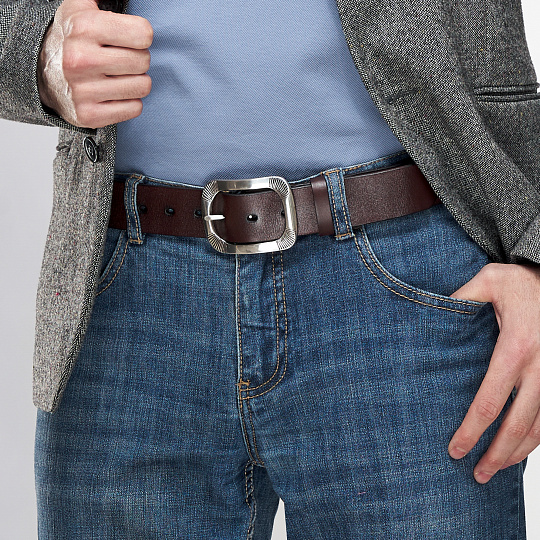 Ремень с прямоугольной теснённой пряжкой  Dr.Koffer GX9977D/AS120-198-05