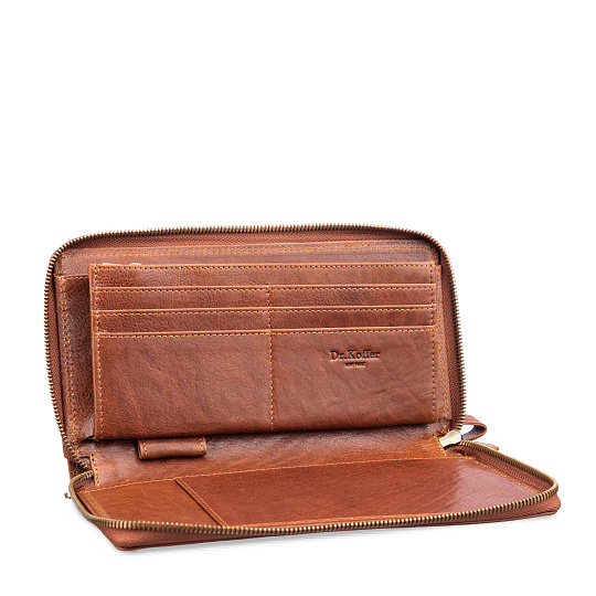 Портмоне Dr.Koffer из натуральной кожи светло-коричневое