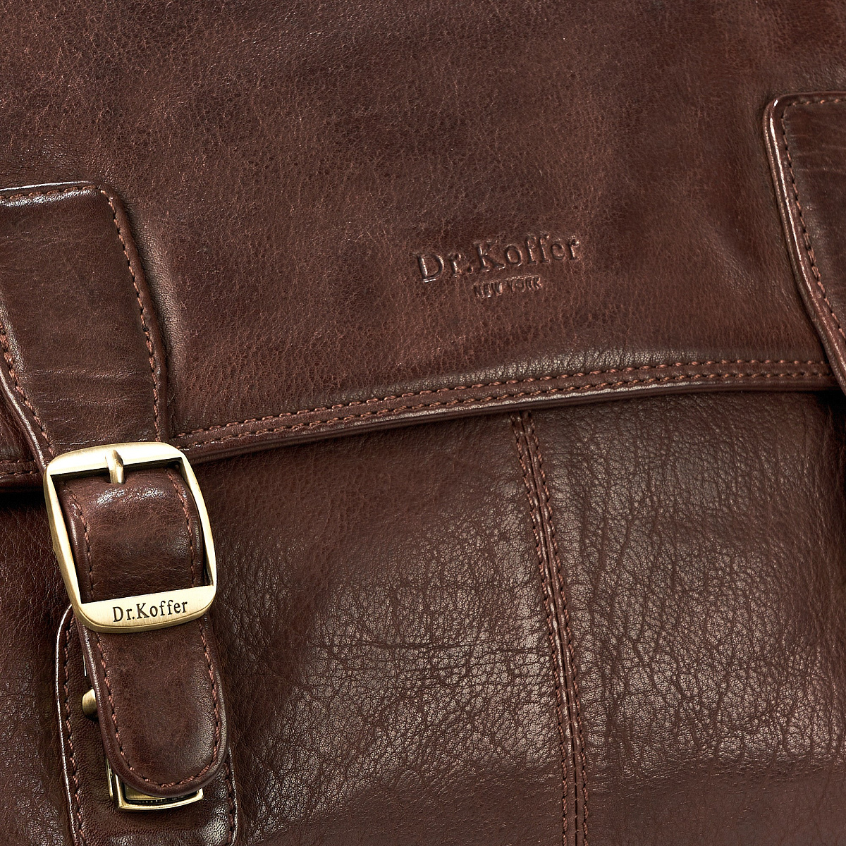 Портфель Dr.Koffer из натуральной кожи темно-коричневый