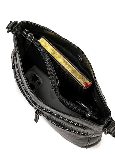 Сумка через плечо Dr.Koffer из натуральной кожи черная