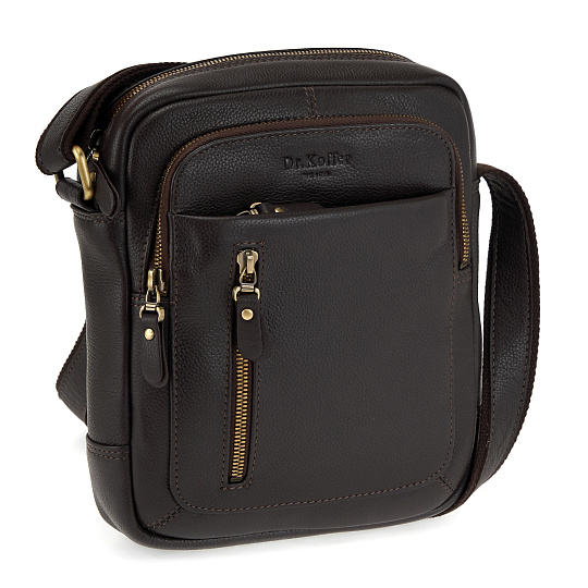 Сумка через плечо Dr.Koffer из натуральной кожи коричневая