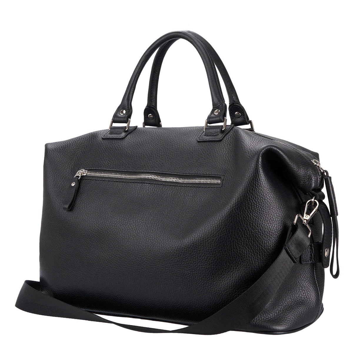 Сумка дорожная Dr.Koffer из натуральной кожи черная