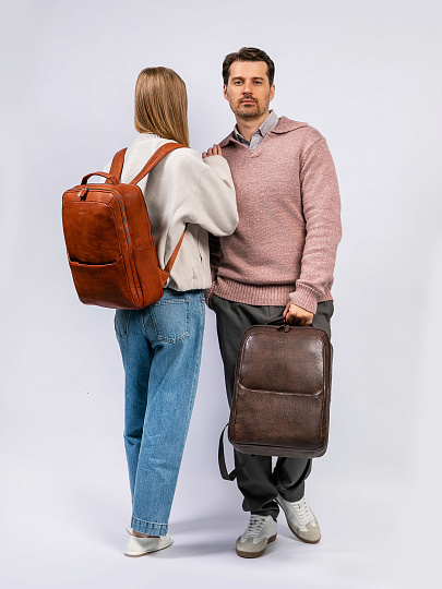 Рюкзак Dr. Koffer из натуральной кожи коричневый