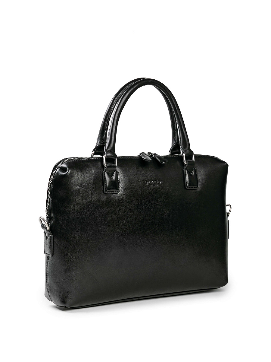 Деловая сумка Dr.Koffer из натуральной кожи черная