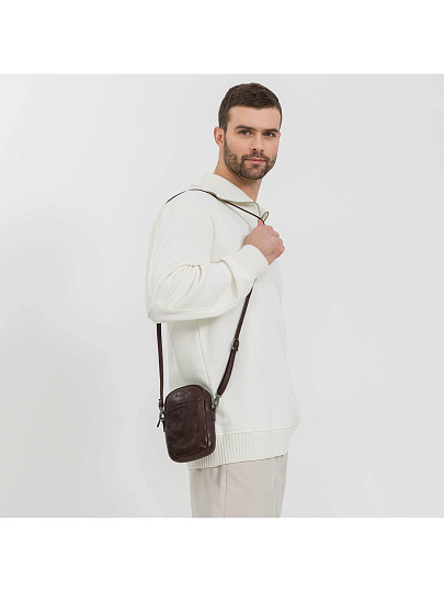 Сумка через плечо Dr.Koffer из натуральной кожи коричневая