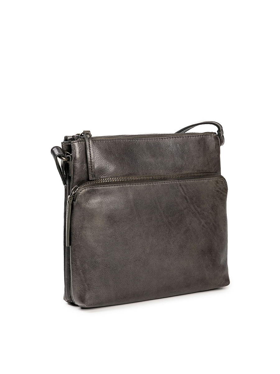 Сумка через плечо Dr.Koffer из натуральной кожи серая