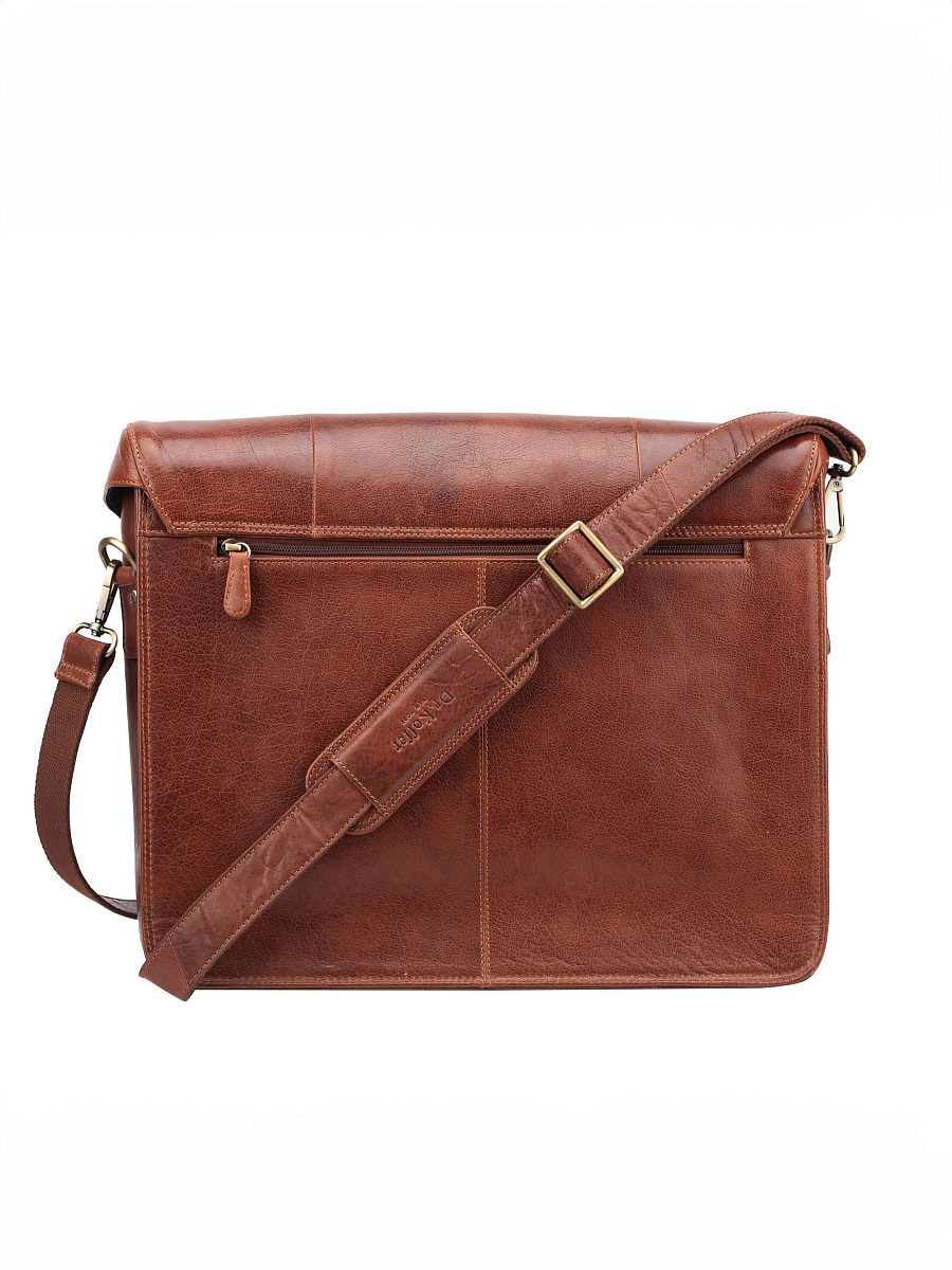 Портфель Dr.Koffer из натуральной кожи светло-коричневый