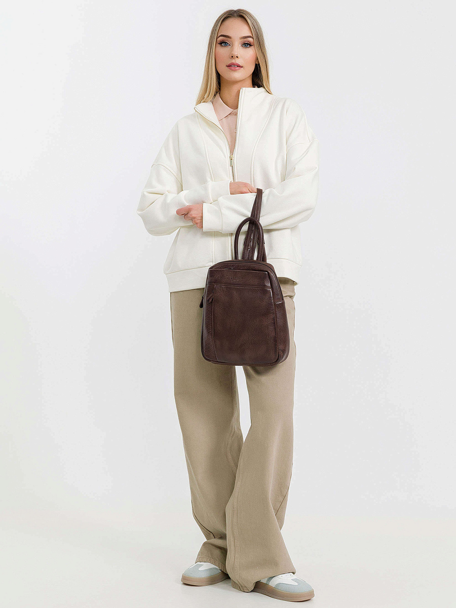 Рюкзак Dr.Koffer из натуральной кожи темно-коричневый