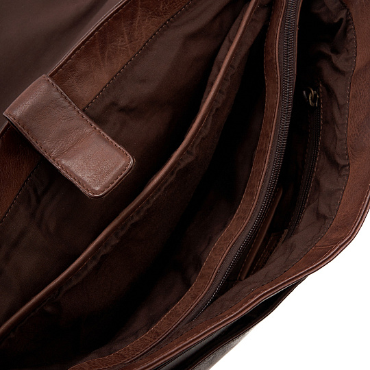 Портфель Dr.Koffer из натуральной кожи темно-коричневый